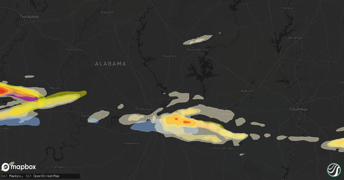 Hail map in Wetumpka, AL on May 6, 2026