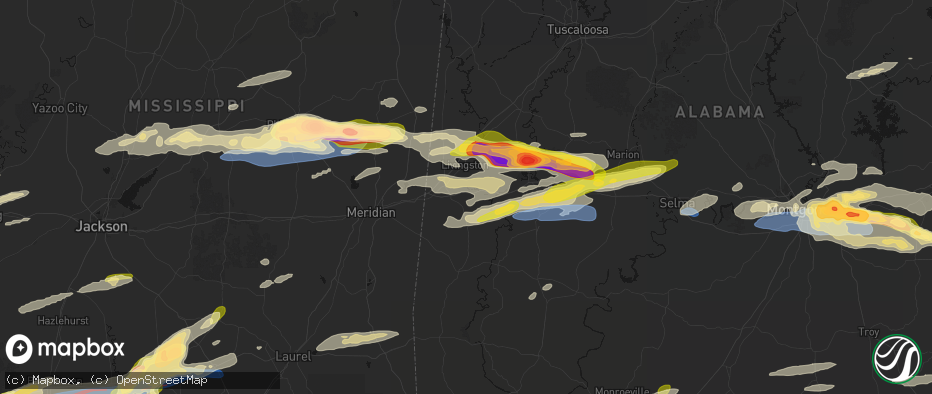 Hail map in York, AL on May 6, 2026