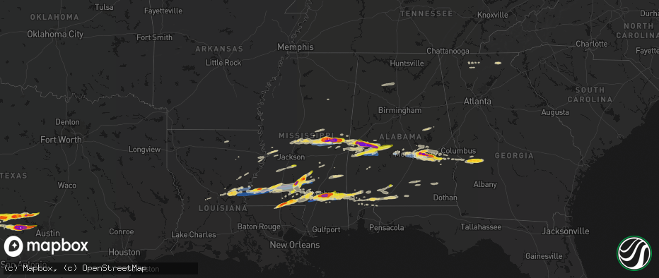 Hail map on May 6, 2026