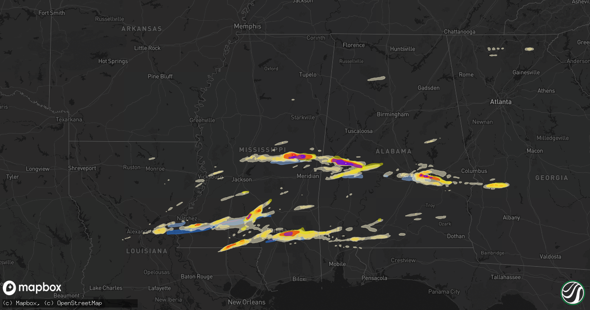 Hail map on May 6, 2026