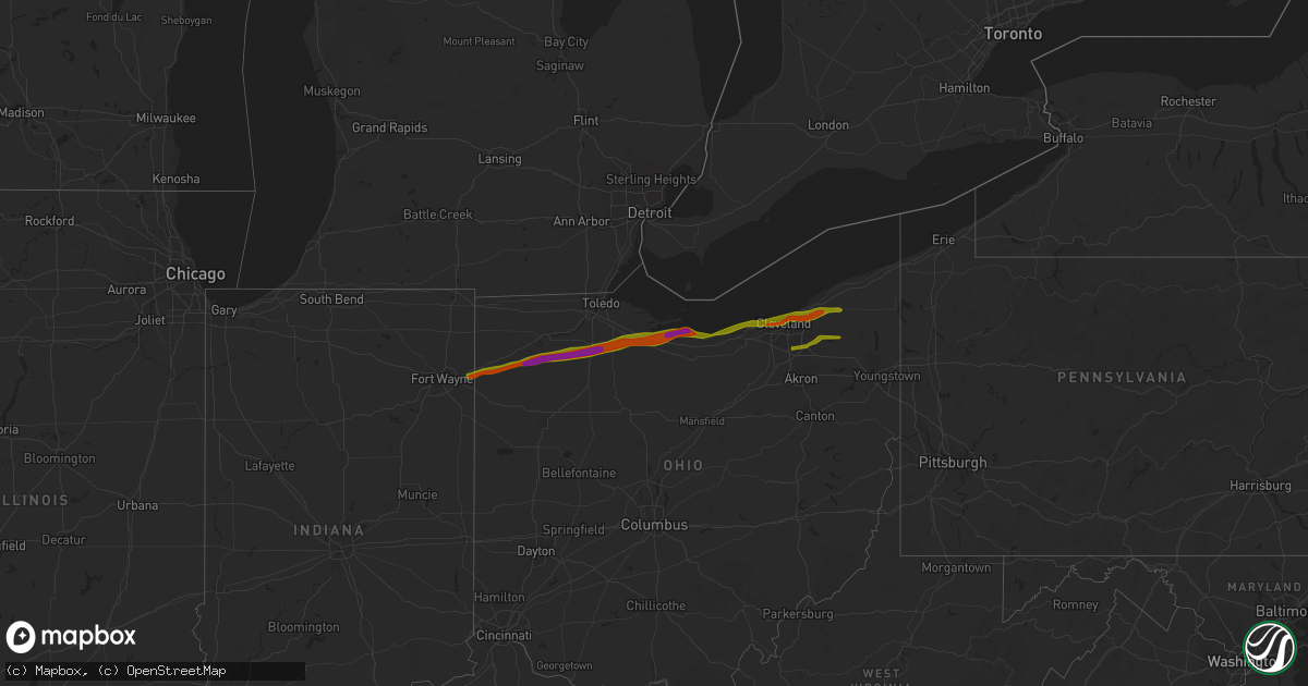 Hail map in Indiana on May 7, 2010