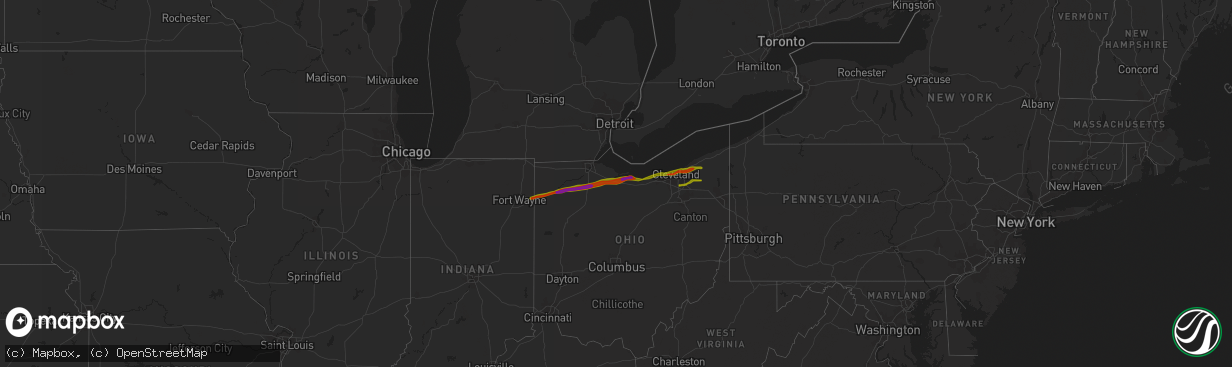 Hail map in Ohio on May 7, 2010