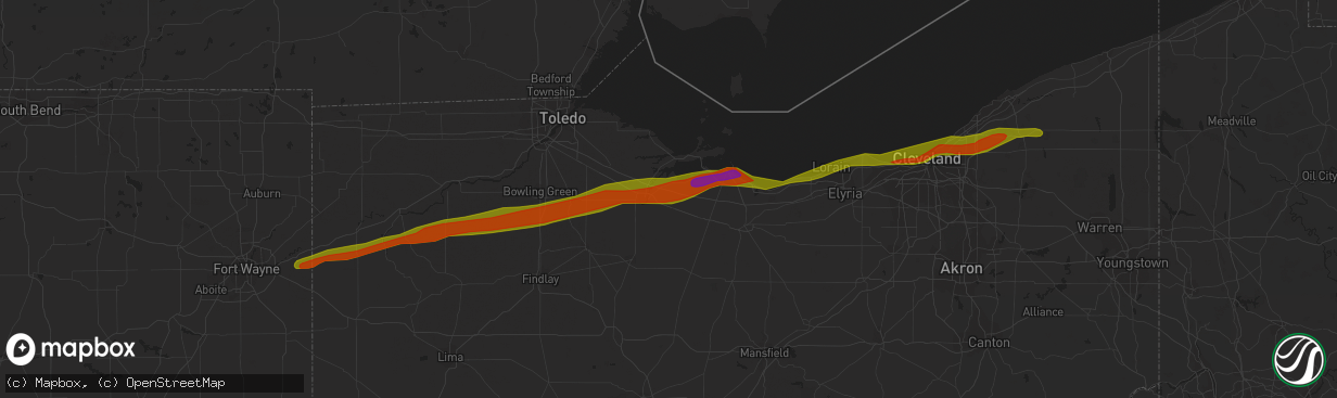 Hail map in Sandusky, OH on May 7, 2010