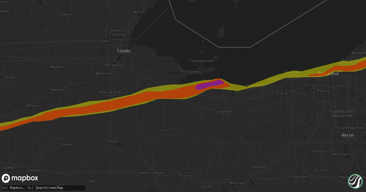 Hail map in Vermilion, OH on May 7, 2010