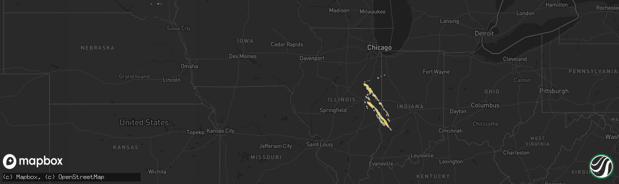 Hail map on May 7, 2011