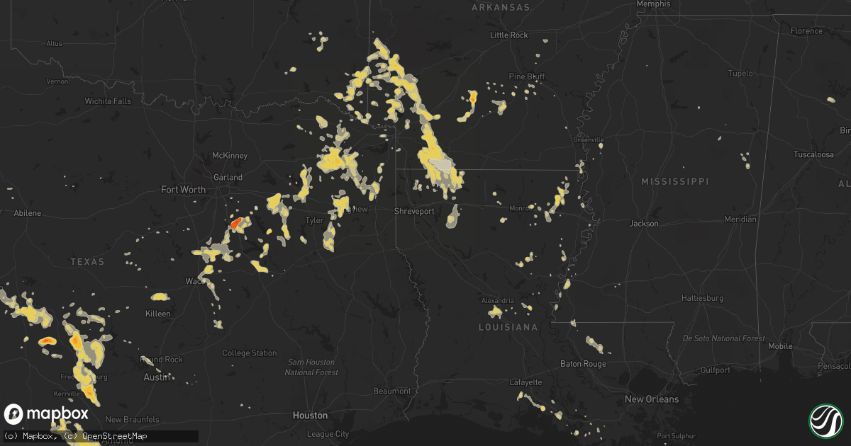 Hail map on May 7, 2012