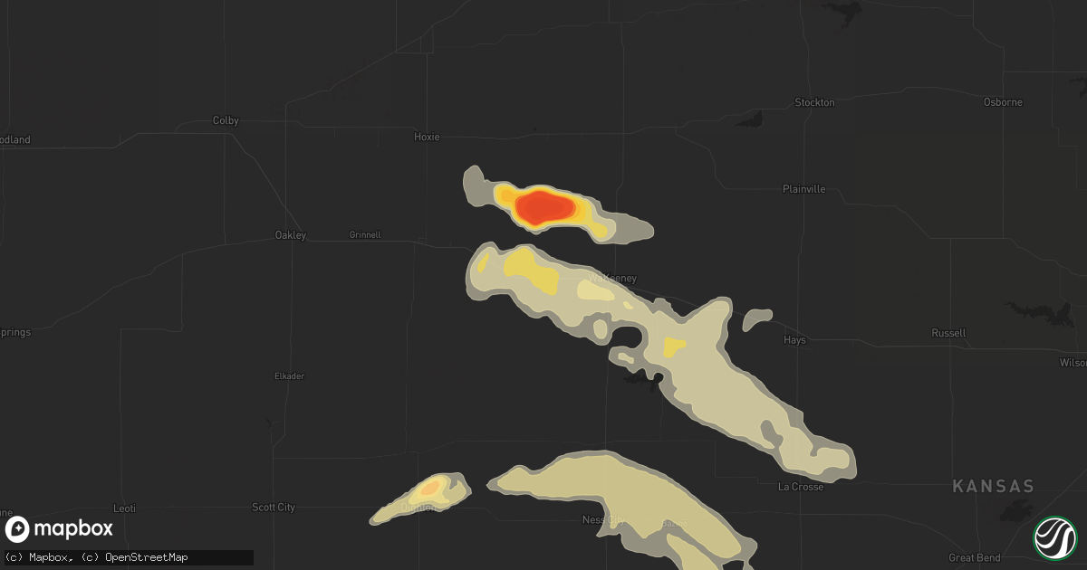 Hail map in Collyer, KS on May 7, 2013
