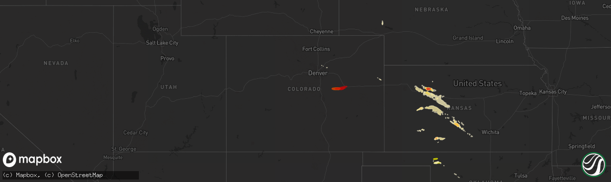 Hail map in Colorado on May 7, 2013