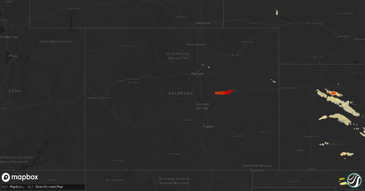 Hail map in Colorado on May 7, 2013