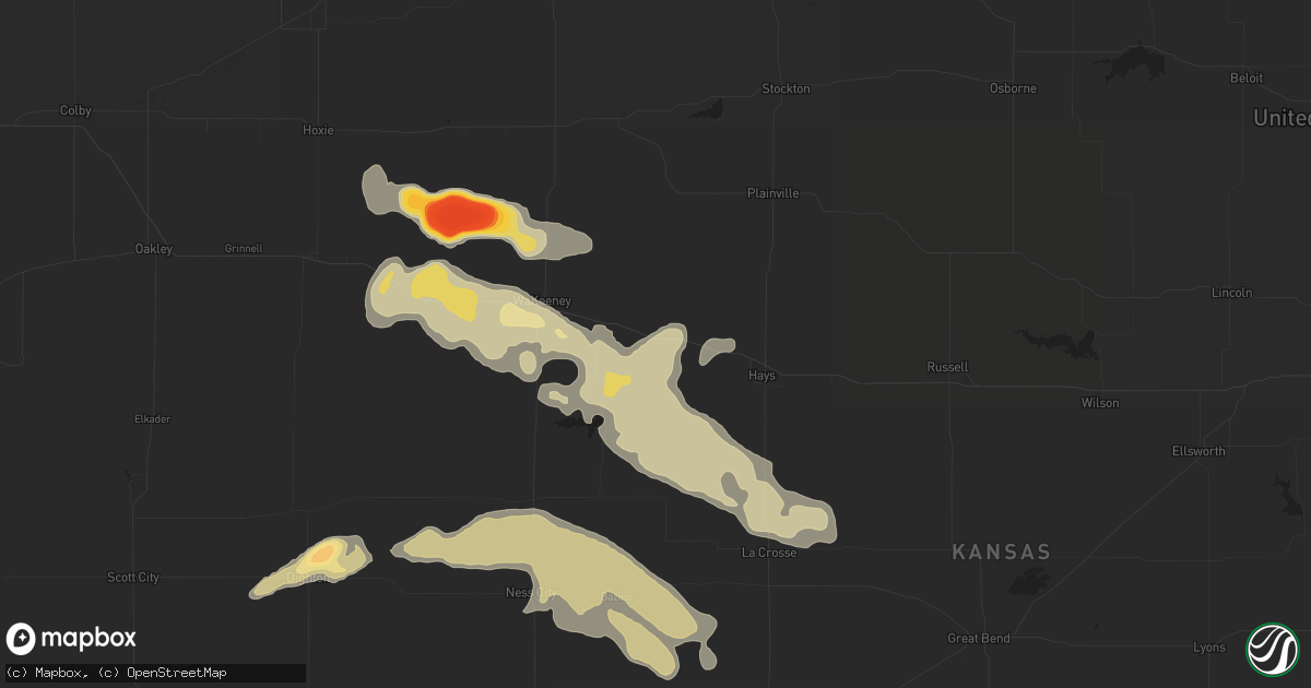 Hail map in Ellis, KS on May 7, 2013
