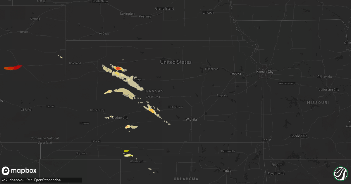 Hail map in Kansas on May 7, 2013