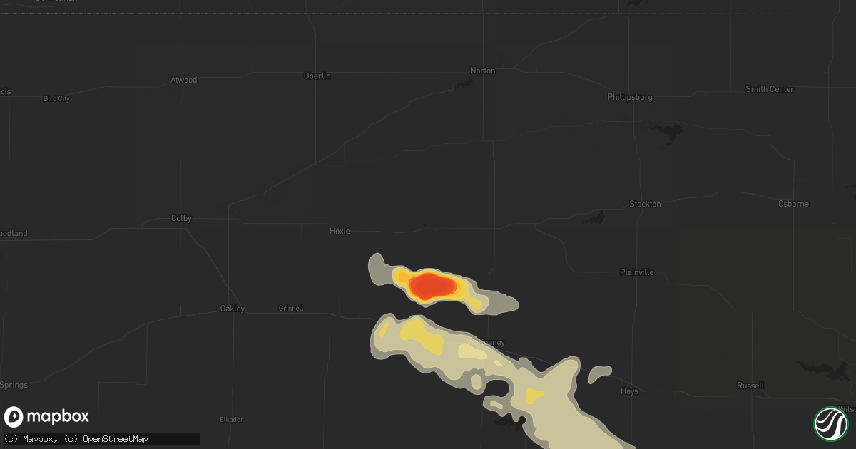 Hail map in Morland, KS on May 7, 2013
