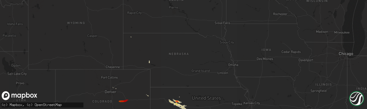 Hail map in Nebraska on May 7, 2013