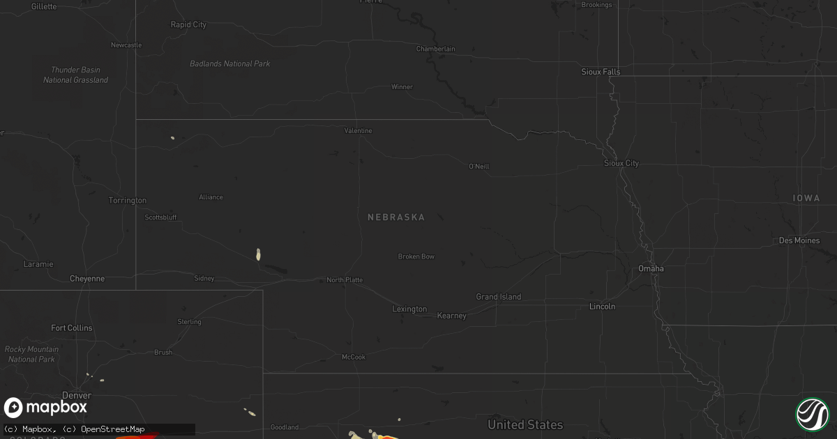 Hail map in Nebraska on May 7, 2013