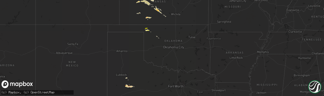 Hail map in Oklahoma on May 7, 2013