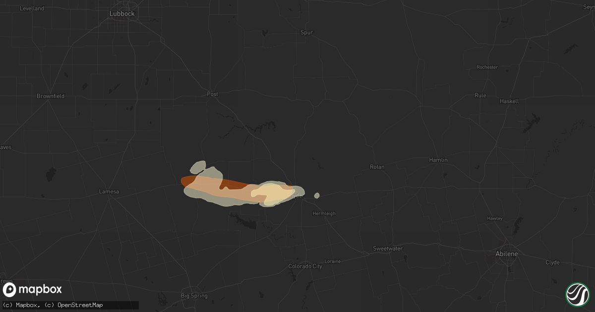 Hail map in Snyder, TX on May 7, 2013