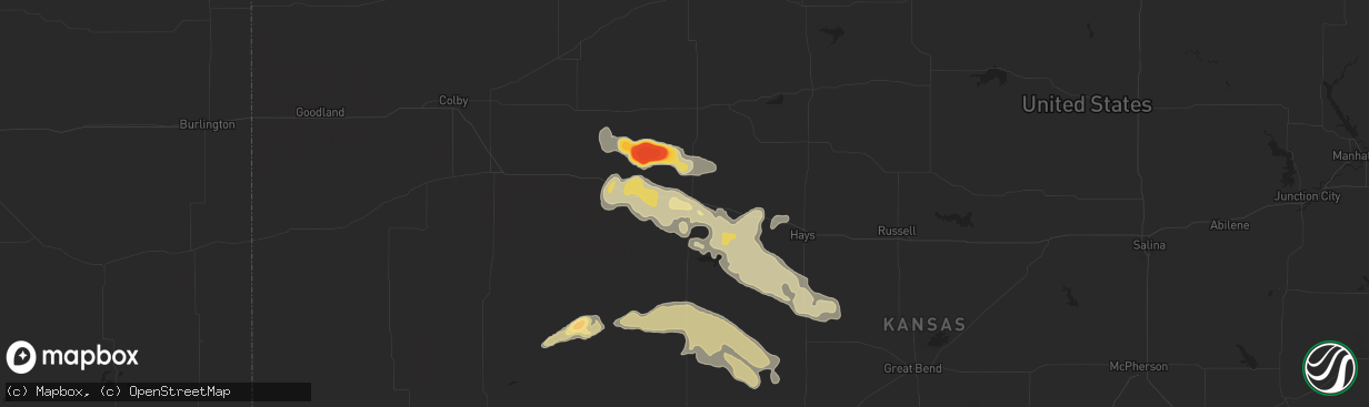 Hail map in Wakeeney, KS on May 7, 2013