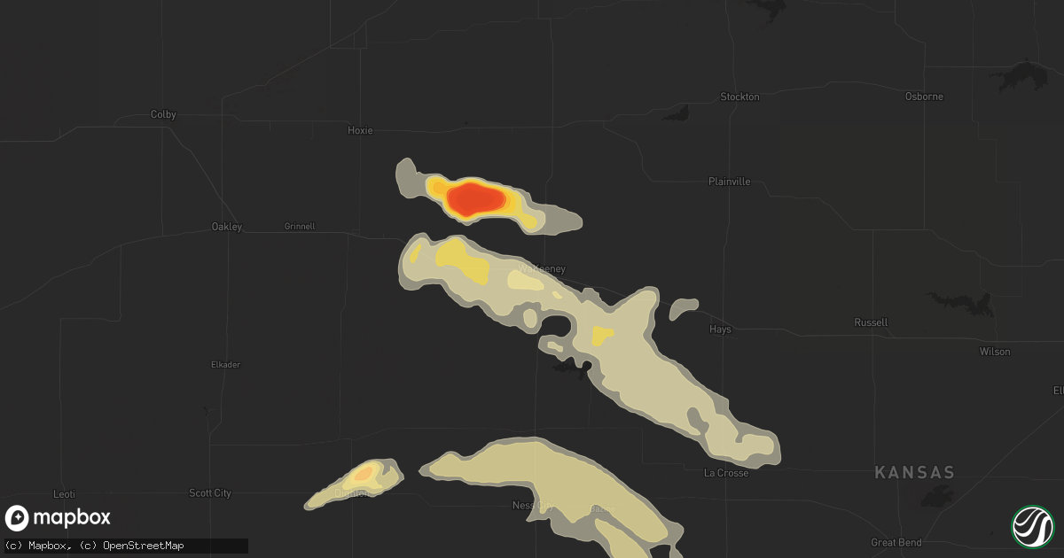Hail map in Wakeeney, KS on May 7, 2013