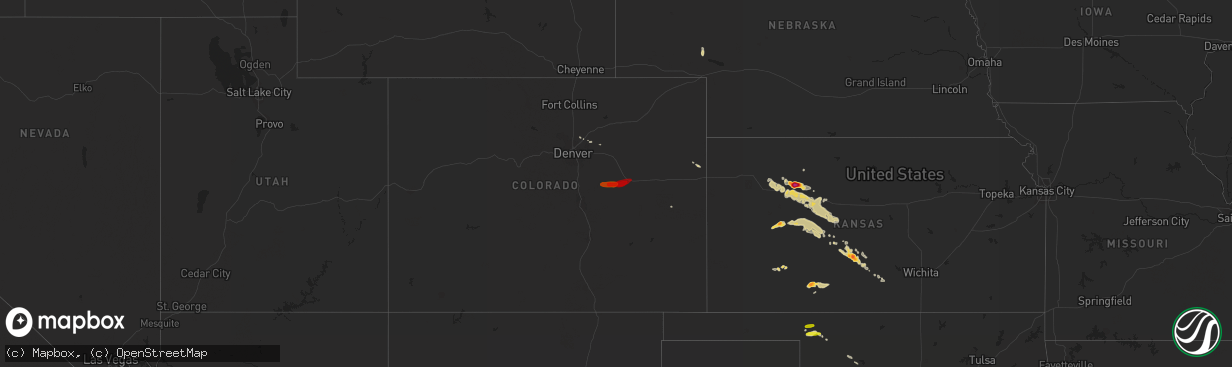 Hail map on May 7, 2013