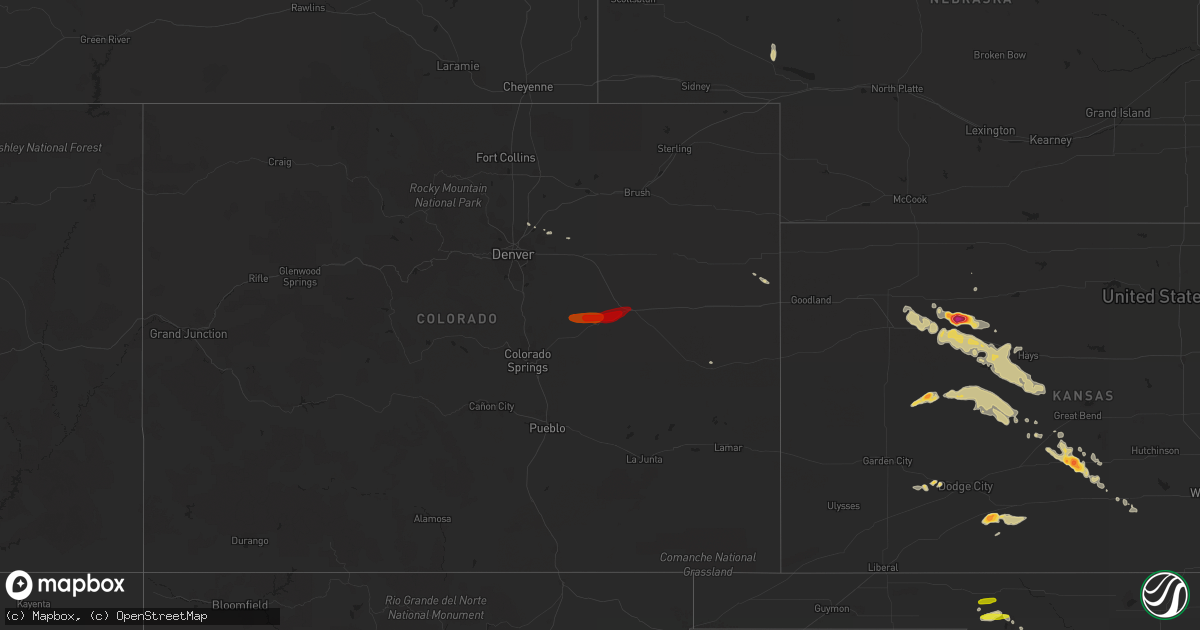 Hail map on May 7, 2013