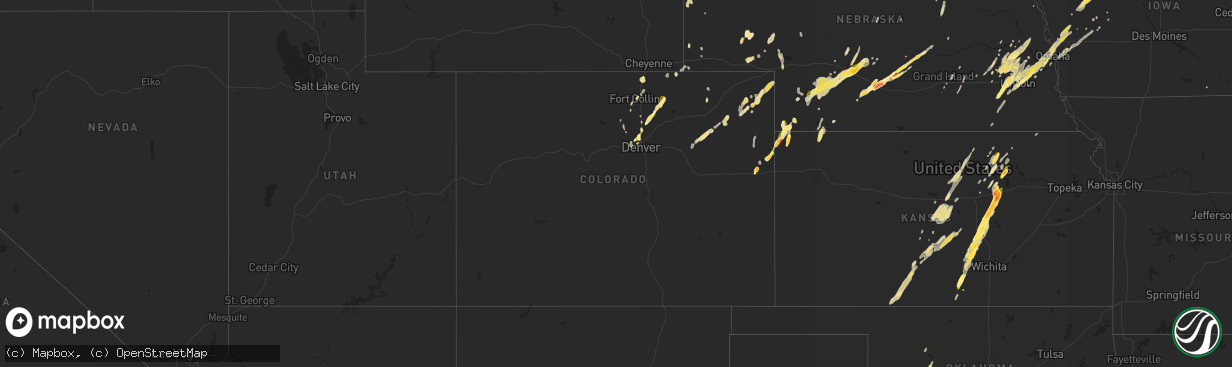 Hail map in Colorado on May 7, 2014