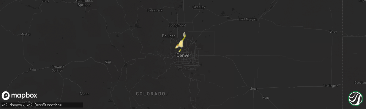 Hail map in Denver, CO on May 7, 2014