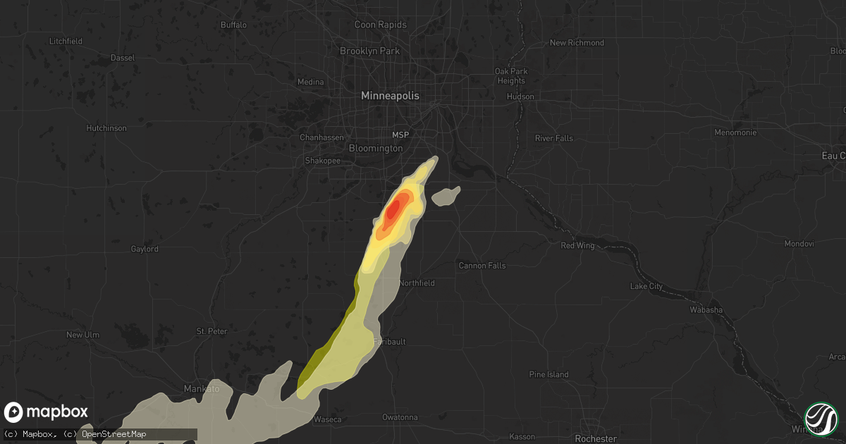 Hail map in Farmington, MN on May 7, 2014