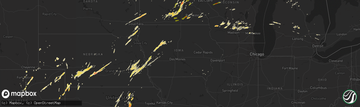 Hail map in Iowa on May 7, 2014