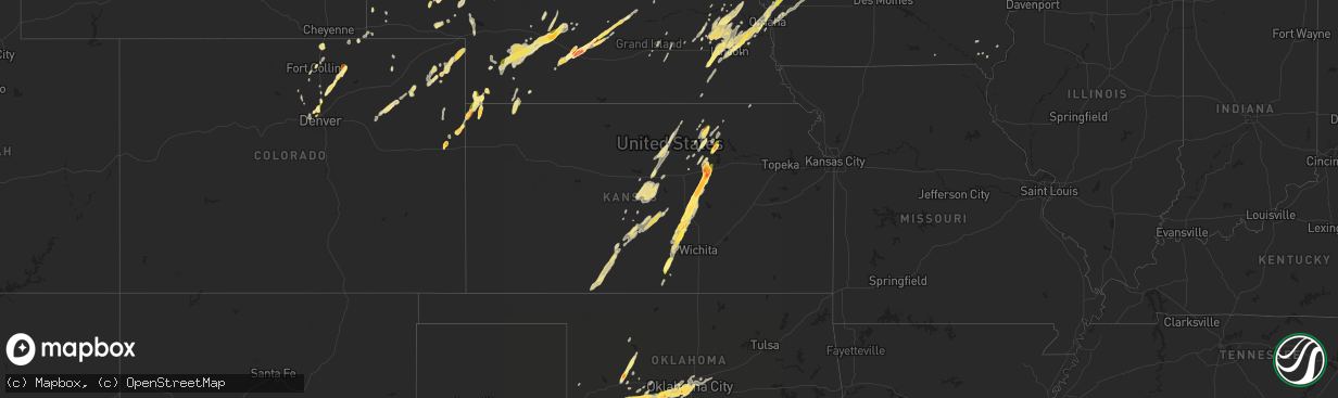 Hail map in Kansas on May 7, 2014