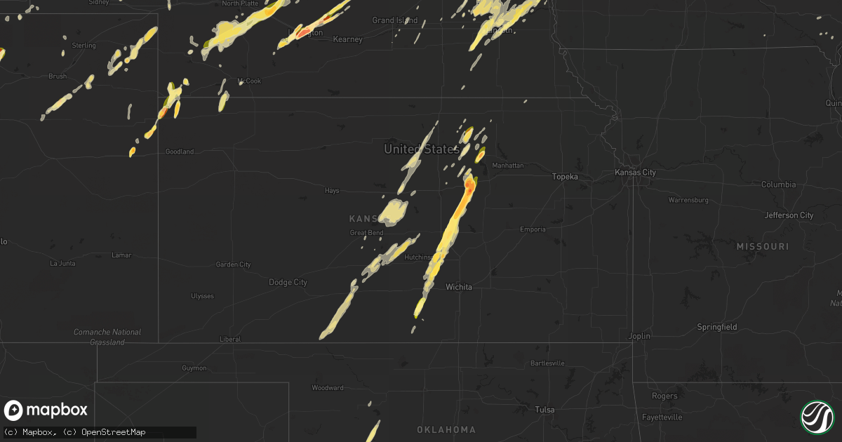 Hail map in Kansas on May 7, 2014