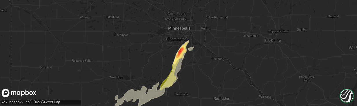 Hail map in Lakeville, MN on May 7, 2014