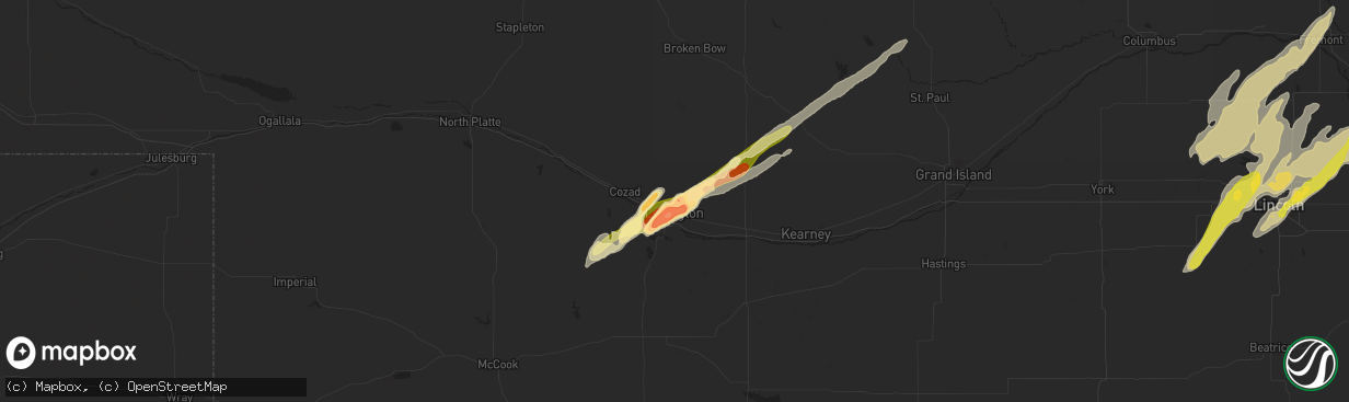 Hail map in Lexington, NE on May 7, 2014