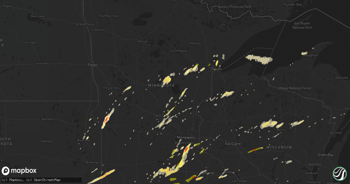 Hail map in Minnesota on May 7, 2014