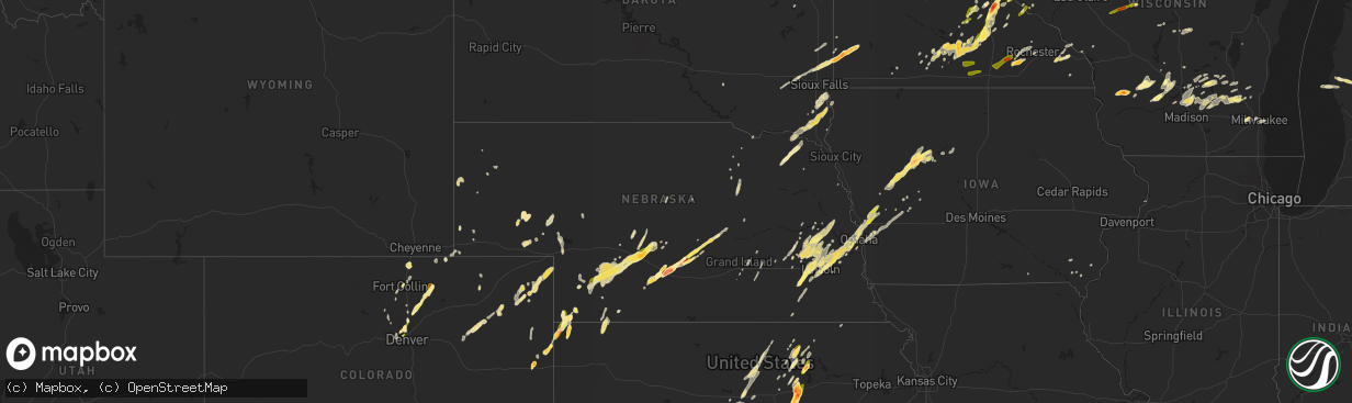 Hail map in Nebraska on May 7, 2014