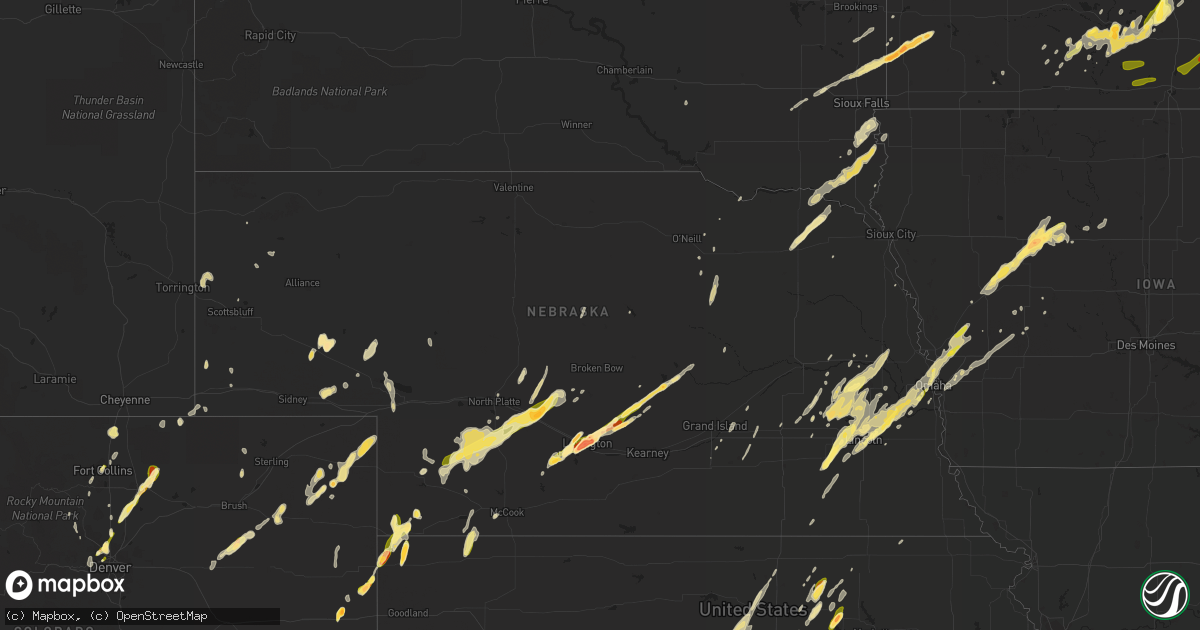 Hail map in Nebraska on May 7, 2014