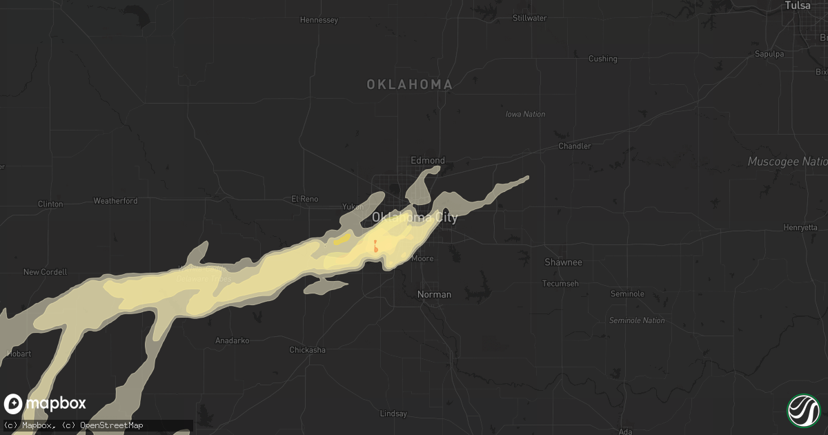 Hail map in Oklahoma City, OK on May 7, 2014
