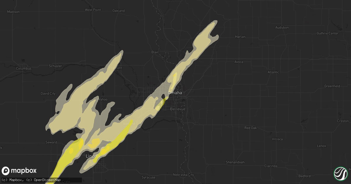 Hail map in Omaha, NE on May 7, 2014