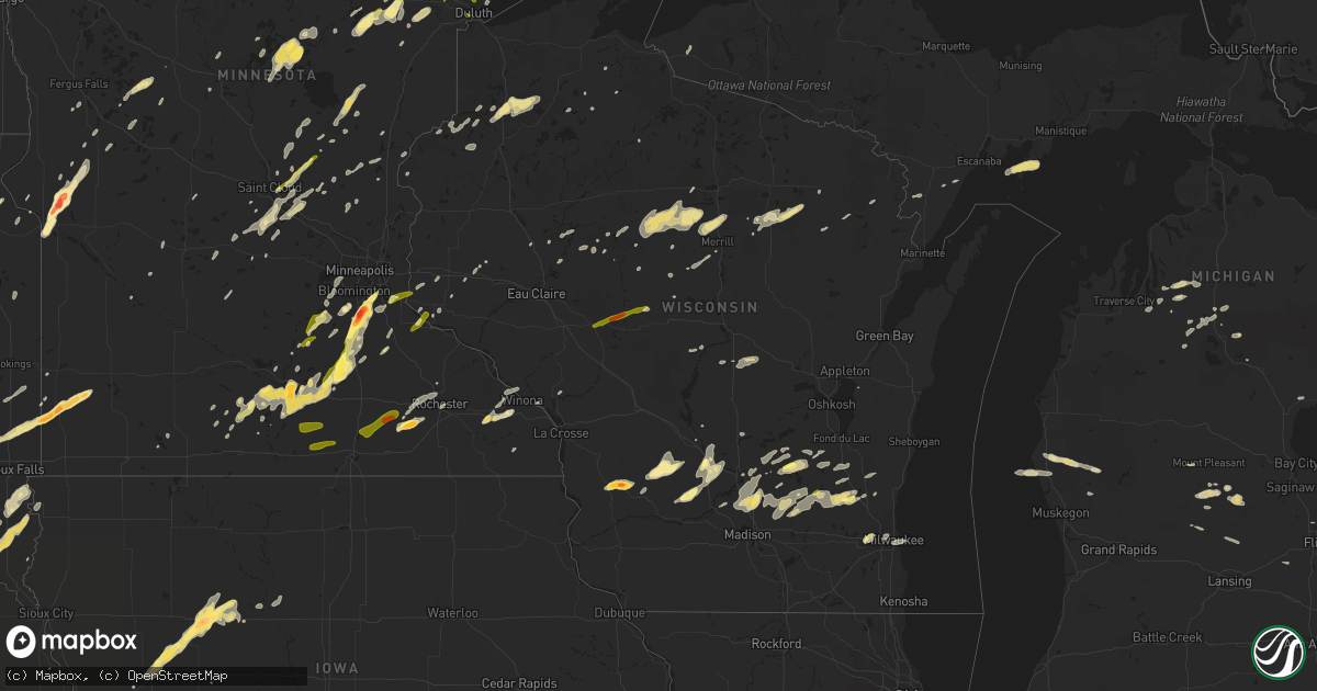 Hail map in Wisconsin on May 7, 2014