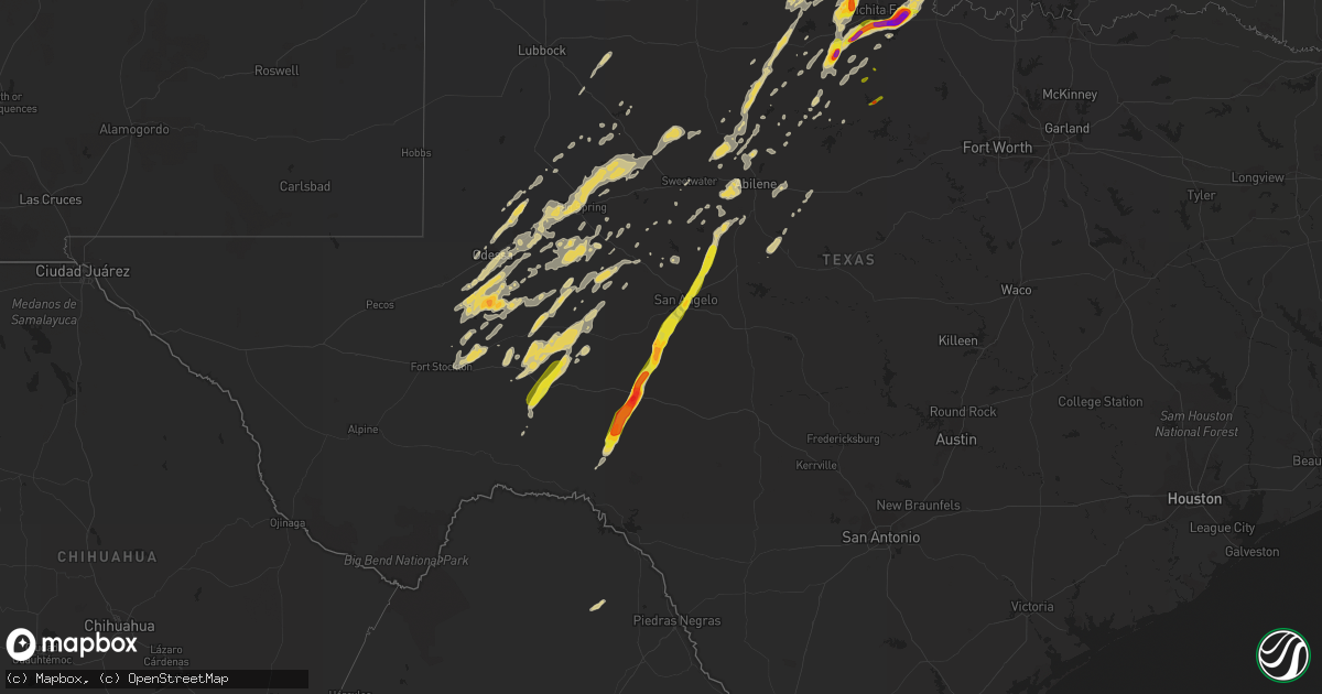 Hail map on May 7, 2014