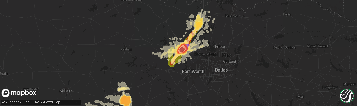 Hail map in Boyd, TX on May 7, 2015