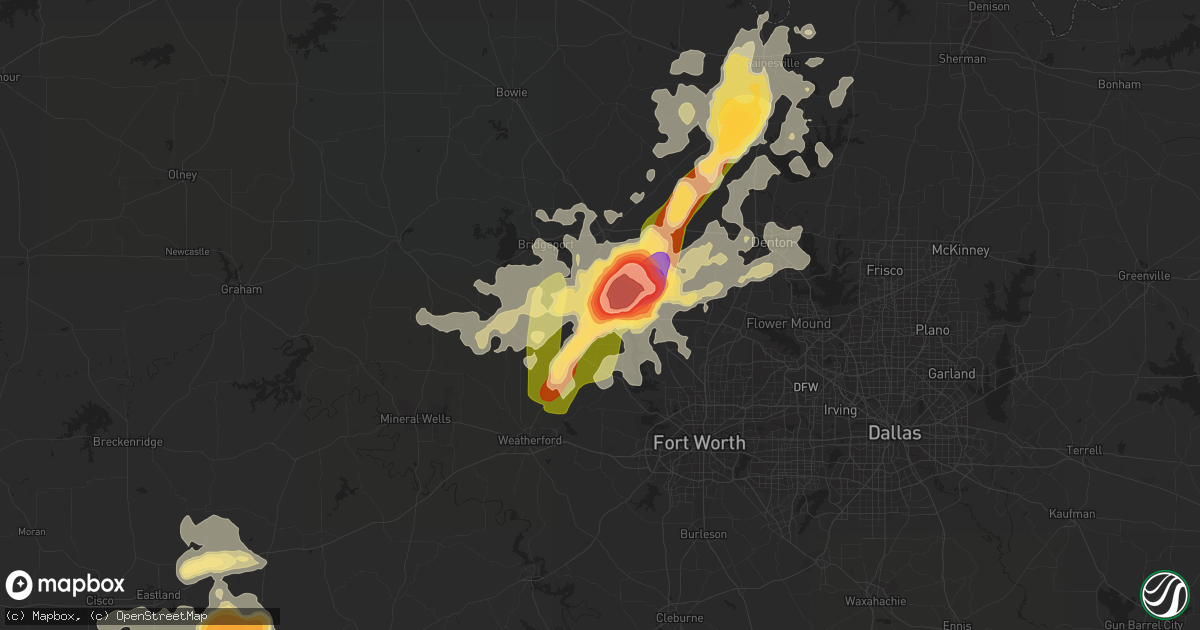 Hail map in Boyd, TX on May 7, 2015