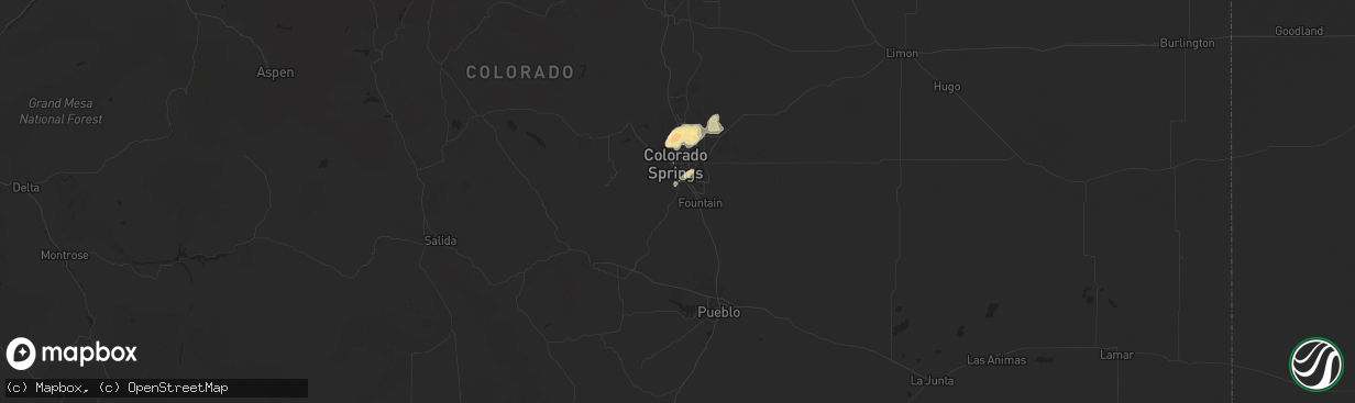 Hail map in Colorado Springs, CO on May 7, 2015