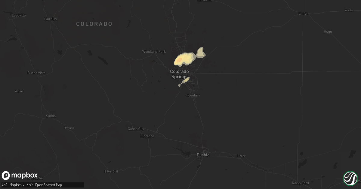 Hail map in Colorado Springs, CO on May 7, 2015