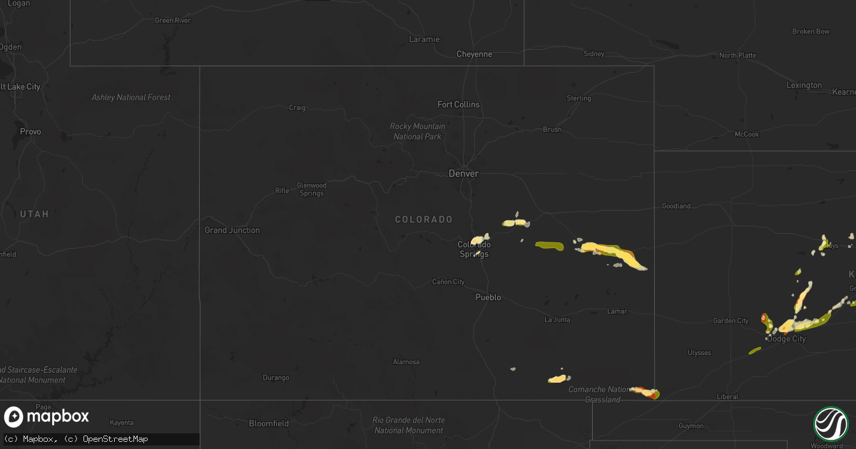 Hail map in Colorado on May 7, 2015