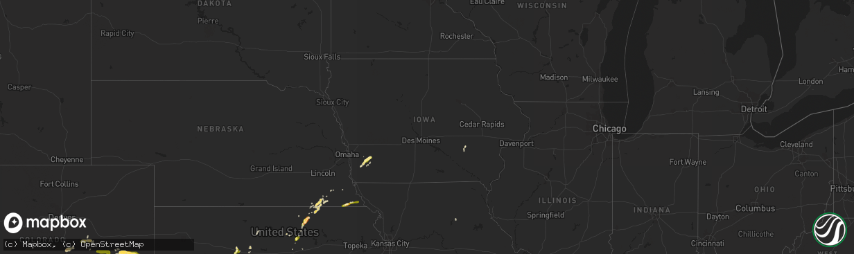 Hail map in Iowa on May 7, 2015