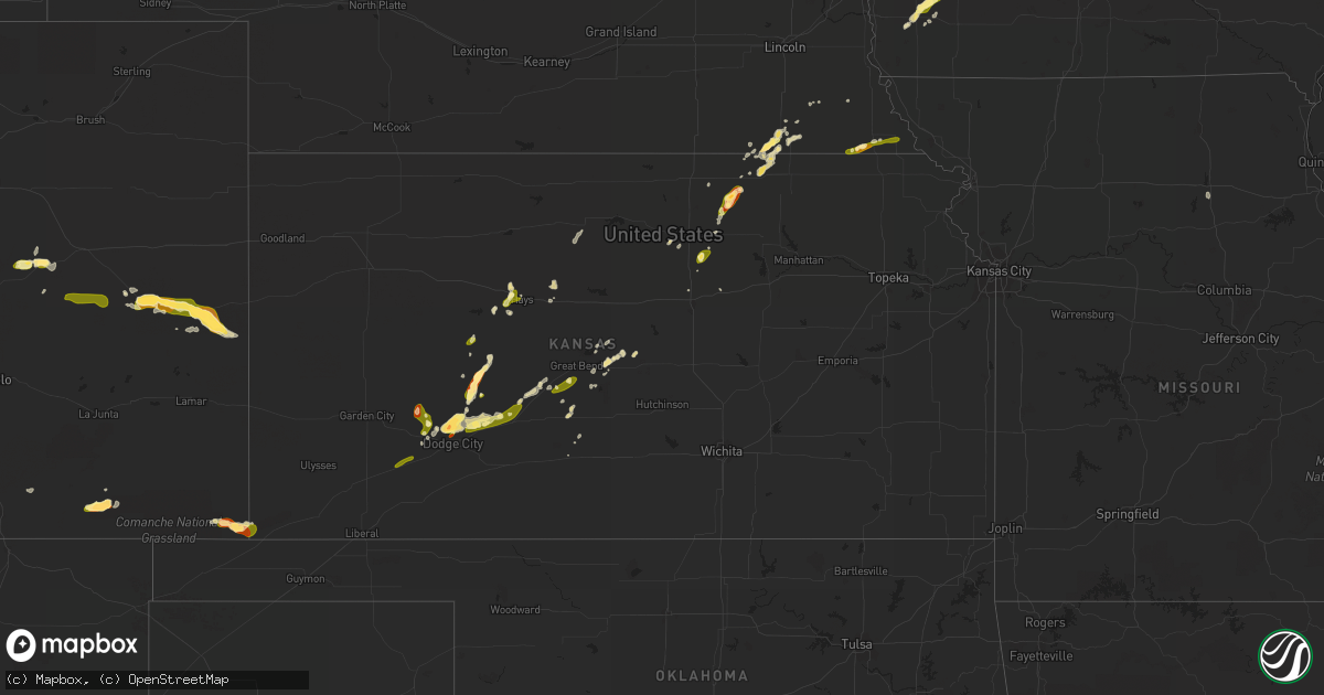 Hail map in Kansas on May 7, 2015