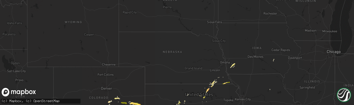 Hail map in Nebraska on May 7, 2015