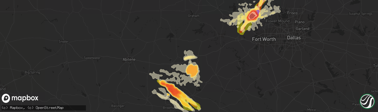 Hail map in Ranger, TX on May 7, 2015