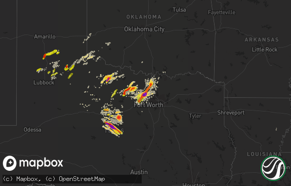 Hail map preview on 05-07-2015