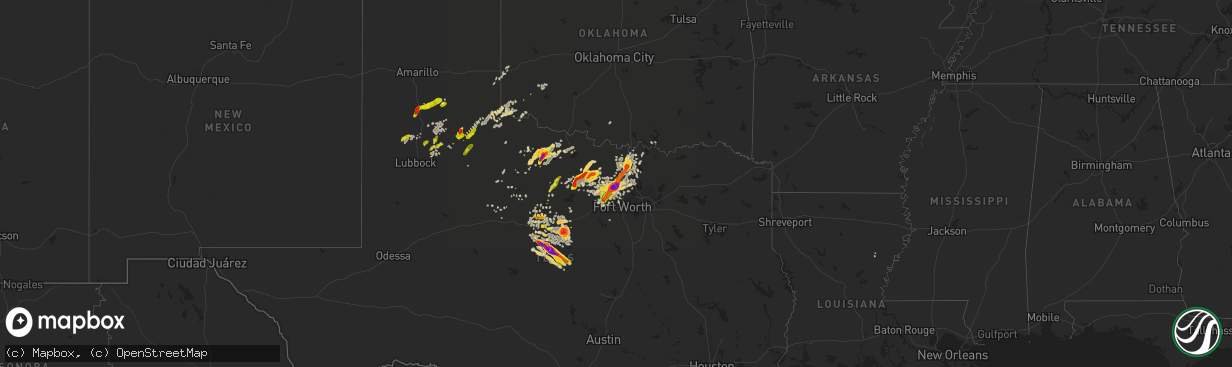 Hail map on May 7, 2015